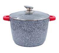 Faitout Royal Swiss 24 cm 6.2L - Poignées amovibles - Revêtement antiadhésif effet marbre - Compatible induction - gris moucheté