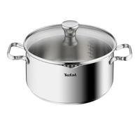 Faitout - TEFAL - Duetto A7054663 - Acier inoxydable 18/10 - 24 cm - Couvercle filtrant en verre