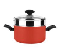 Faitout Vapeur Induction 20 cm, Panier Vapeur en Acier Inox., Couvercle en Verre FAGOR Maxima Rouge 801243