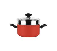 Fagor Faitout vapeur induction Maxima – 20 cm, panier en acier inox, couvercle en verre – Rouge