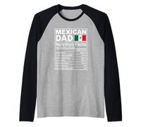 Faits nutritionnels du Papa Mexicain El Jefe Fête des pères Humour Mexique Manche Raglan