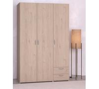 Armoire VARIA - Décor chêne - 3 portes - 2 tiroirs - 120,3 x 185 x 51,3