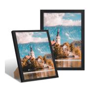 FajerminArt 2 Pcs Cadres Photo en Bois MDF Naturel - 20 x 30cm, Cadre a4, Cadre Noir Avec Verre Acrylique, Cadre Pour Posters, Collages, Cadre Pour Posters