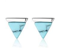 Fajewellery Boucles d'Oreilles Argent Sterling 925 Triangle Turquoise Bijou Bohème pour Femme Avec boîte-cadeau