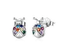 Fajewellery Boucles d'oreilles coccinelles en argent sterling 925 hypoallergéniques avec zircone pour femme et fille
