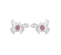 Fajewellery Boucles d'oreilles crabe en argent sterling 925 avec zircon rose animaux marins bijoux cadeaux pour enfants filles femmes