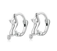Fajewellery Boucles d'oreilles créoles en forme de chat pour femme - Cadeau pour femme