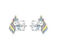 Fajewellery Boucles d'oreilles licorne en argent sterling 925 pour filles - Bijoux licorne - Cadeau d'anniversaire pour femme et fille