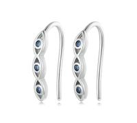 Fajewellery Boucles d'oreilles pendantes en argent sterling 925 - Motif mauvais œil - Cadeau pour femme et fille - Cadeau de Noël