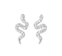Fajewellery Boucles d'oreilles serpent en argent 925 - Zirconium brillant - Petit bijou élégant - Cadeau chic pour femme - Hypoallergénique