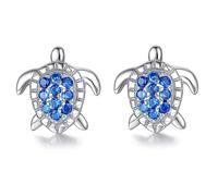 Fajewellery Boucles d'oreilles tortue en argent sterling 925 - Boucles d'oreilles océan mignonnes pour femmes et filles