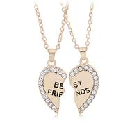 Fajewellery Coeur Strass Pendentif Amitie Ami Collier pour 2