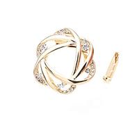 Fajewellery Écharpe Bijoux Foulard Alliage Boucle Anneau Camélia Fleur Perle Strass Broche pour les Femmes