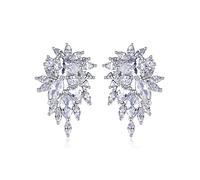 Fajewellery Femme Boucles d'oreilles de Mariage Élégant Fleurs Boucle d'Oreille Pendantes Avec 3A Zircon