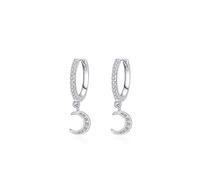 Fajewellery Petites créoles rondes en argent sterling 925 pour femme - En forme de cœur, d'étoile, de lune, d'éclair - Avec boîte cadeau, Argent sterling