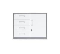 FAJNUZI2024 Armoire à Documents Armoire Basse classeur Bureau Finance Armoire de données Salon tiroir Rangement Organisateur avec Serrure Petite(Grigio)