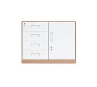 FAJNUZI2024 Armoire à Documents Armoire Basse classeur Bureau Finance Armoire de données Salon tiroir Rangement Organisateur avec Serrure Petite(Bruin)
