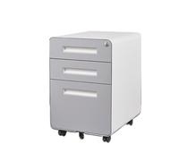 FAJNUZI2024 Armoire à Documents Armoire de Rangement Bureau Basse Couleur Unie en Acier avec Serrure, données à Coins arrondis(Grigio)