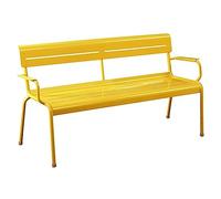 FAJNUZI2024 Banquette Jardin Banc de terrasse extérieur en Alliage d'aluminium avec Dossier, idéal for balcons, Jardins, terrasses et arrière-Cours siège de Jardin(Yellow,160x55x82CM)