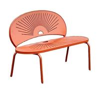 FAJNUZI2024 Banquette Jardin Banc d'extérieur avec Dossier, en Alliage d'aluminium, for terrasse, Balcon, pelouse, Chaise de Loisirs légère siège de Jardin(Red,140x63x85CM)