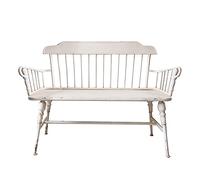 FAJNUZI2024 Banquette Jardin Banc d'extérieur Blanc de Style Rural avec Dossier, 47,2 Pouces, en Fer forgé Vintage, siège de Loisirs for 2 Personnes siège de Jardin