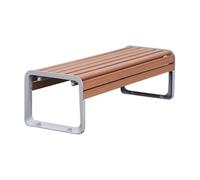 FAJNUZI2024 Banquette Jardin Banc d'extérieur de Parc, siège de Loisirs WoodGarden, avec Pieds de Chaise en Aluminium moulé, siège de Loisirs sans Dossier siège de Jardin(Moyen)