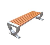FAJNUZI2024 Banquette Jardin Banc d'extérieur Fixe en Acier Inoxydable, siège en Bois, 150 cm siège de Jardin