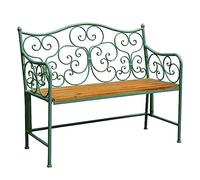 FAJNUZI2024 Banquette Jardin Banc d'extérieur Vert Antique avec Dossier, 2 Cadres en métal, idéal for Les Cours, terrasses, porches et vérandas siège de Jardin
