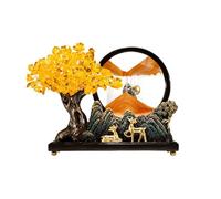 FAJNUZI2024 Bonsaï en Cristal Arbre de Fortune en Citrine Feng Shui d'argent Sable Mouvement Pièce d'art Décoration for la Richesse/Fortune et Chance Décor d'arbre de Pierres précieuses