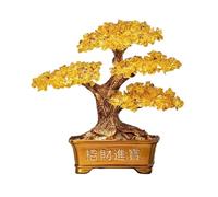 FAJNUZI2024 Bonsaï en Cristal Décoration d'arbre Porte-Bonheur, Arbre d'intérieur, déménagement et Ouverture d'un Magasin Décor d'arbre de Pierres précieuses(Yellow)