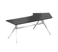 FAJNUZI2024 Bureau de Jeu Bureau d'angle en L for Ordinateur Portable, Table d'écriture avec Miroir et Pieds Acier Inoxydable