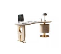 FAJNUZI2024 Bureau de Jeu Bureau en Ardoise crème française, Table PC Moderne et légère, Design incurvé, for la Maison Le Conseil(160 * 77 * 75cm)