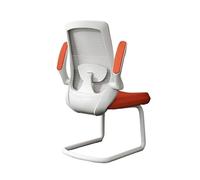 FAJNUZI2024 Chaise de Bureau Chaise de Bureau de Direction, Chaise de réception latérale en Maille avec accoudoirs réglables et Base Luge en métal Fauteuil de Bureau(Orange)