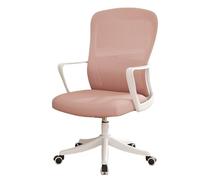 FAJNUZI2024 Chaise de Bureau Chaise de Bureau Ergonomique, Bureau à Domicile, accoudoir Fixe en Maille, Chaise d'ordinateur de Direction avec Soutien Lombaire Fauteuil de Bureau(Pink)
