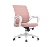 FAJNUZI2024 Chaise de Bureau Chaise de Bureau Ergonomique, Roues for la Maison, Dossier Moyen, en Maille, Chaise de Travail pivotante et roulante Fauteuil de Bureau(Pink)