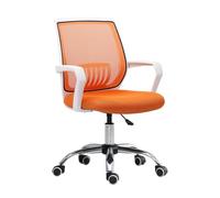 FAJNUZI2024 Chaise de Bureau Chaise de Bureau pivotante à Dossier en Maille, Chaise de Salle de conférence avec Soutien Lombaire et accoudoirs Fixes Fauteuil de Bureau(Orange)