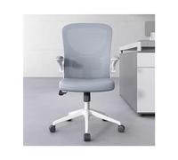 FAJNUZI2024 Chaise de Bureau Chaise de Bureau Simple et Moderne, for Le Personnel, Peut être tournée avec accoudoirs, Dossier en Maille, Chaise de négociation for Salon Fauteuil de Bureau(Grigio)