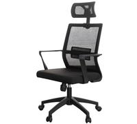 FAJNUZI2024 Chaise de Bureau Chaise Ergonomique en Maille à Dossier Haut avec Soutien Lombaire et Appui-tête réglable, chaises de Travail pivotantes et pivotantes Fauteuil de Bureau(Noir)