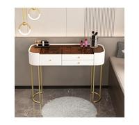 FAJNUZI2024 Coiffeuse avec tiroirs Bureau de vanité Simple et Moderne avec 2 tiroirs, Bureau d'écriture en Verre, Table Maquillage Blanche for Le à Domicile, la Chambre Coucher(Moyen)