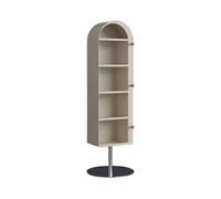 FAJNUZI2024 Étagère Étagère de Rangement créative en Fer Rotatif for la Maison, étagère Polyvalente au Sol avec Miroir Pleine Longueur Bibliothèque(Blanc)