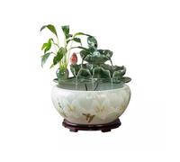 FAJNUZI2024 Fontaine Interieur Fontaine de Table en céramique Style Chinois for Aquarium, décoration Bureau(Grand)