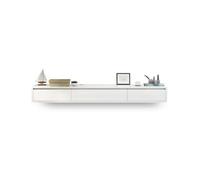 FAJNUZI2024 Meuble TV Suspendu Meuble TV Flottant avec Portes rabattables et tiroirs Console TV Murale for Centre de Divertissement Flottant Meuble TV Mural(Blanc,180x20x24cm)