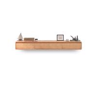 FAJNUZI2024 Meuble TV Suspendu Meuble TV Flottant avec Portes rabattables et tiroirs Console TV Murale for Centre de Divertissement Flottant Meuble TV Mural(Natural,140x20x24cm)