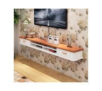 FAJNUZI2024 Meuble TV Suspendu Meuble TV Flottant, Meuble TV Flottant, Meuble TV for Salon, Meuble Mural de Divertissement Meuble TV Mural(Brown and White)