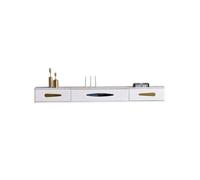 FAJNUZI2024 Meuble TV Suspendu Meuble TV Mural Flottant avec Porte Rabattable et 2 tiroirs for Salon et Bureau Meuble TV Mural(Blanc,120x24x20cm)