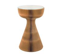 FAJNUZI2024 Table Basse Table d'appoint Pliable, 33 x 53,3 cm, Table Ronde, Petite, Basse de Bistro Meuble de Salon(Brown+Clear Glass)