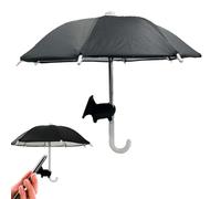 FaJoek Parapluie de Téléphone Portable Téléphone Parasol Ombrelle, Mini Parapluie pour Téléphone, Support à Ventouse pour Parapluie de Téléphone Portable, Support Telephone Voiture (Noir)