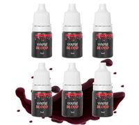 Fake Blood Washable, 6pcs Realistic Drips Sticky Fake Blood, Professional Washable Stage Blood, Fake Blood Makeup Kit for Halloween, SFX Makeup, Cosplay Party, Stage, Horror Film (6Pcs)
