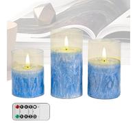 Fake Candles - Battery Candles | Electric Flameless Candless With Timer | 3 Pieces Flickering With Remote Timer For Home Bedroom Kitchen Office Party Birthday Halloween Christmas Wedding Holiday