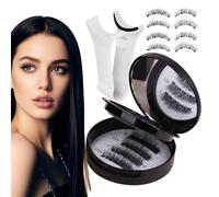 Fake Eyelashes, Dramatic Eyelashes Beauty Tools, Waterproof False Lashes with Applicator 2 Pairs, Natural Volume Eye Makeup Accessories for Home, Studio & Travel, Black